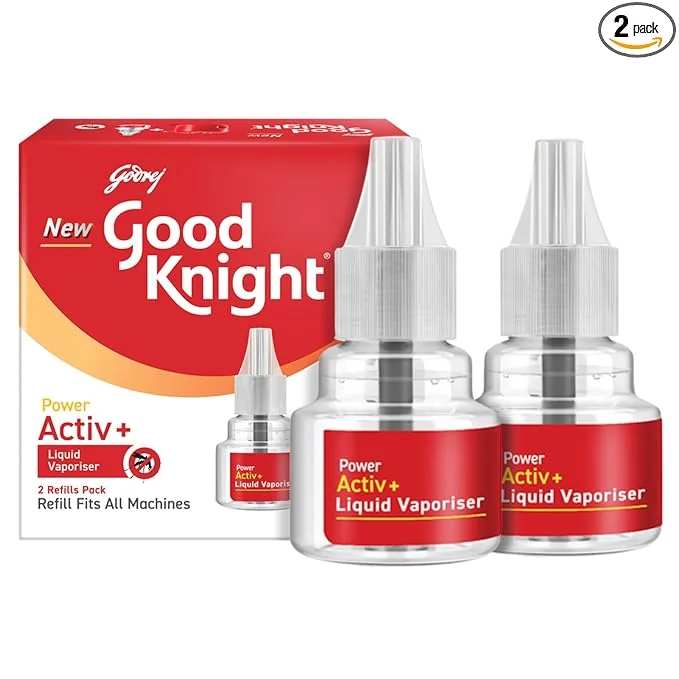 Good knight Power Activ+ Liquid Vaporiser – Pack of 2 (45ml each) | 2x Faster Than Before | Mosquito Repellent Refill | India’s Most Powerful Liquid Vaporizer - Best Price ₹139 at Amazon