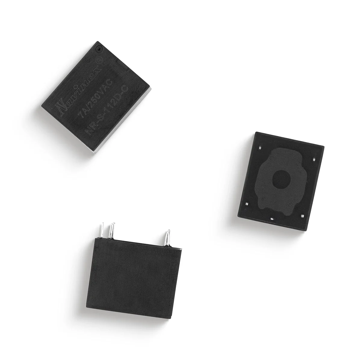12V 7A SPDT Sugar Cube Relay Pack of 3, Black, Breadboard Compatible, 250VAC/7A or 28V DC/10A Rating, Ideal for DIY Projects, Home Automation, Robotics, and Industrial Use
