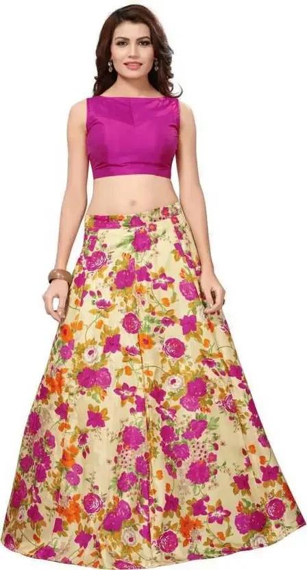 QUEDDY'S Printed Semi Stitched Lehenga Choli  (Pink) - Best Price ₹266 at Flipkart