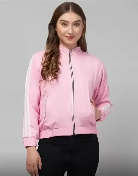 Fashionfizzzzz Women Striped Bomber Jacket - Best Price ₹440 at Flipkart