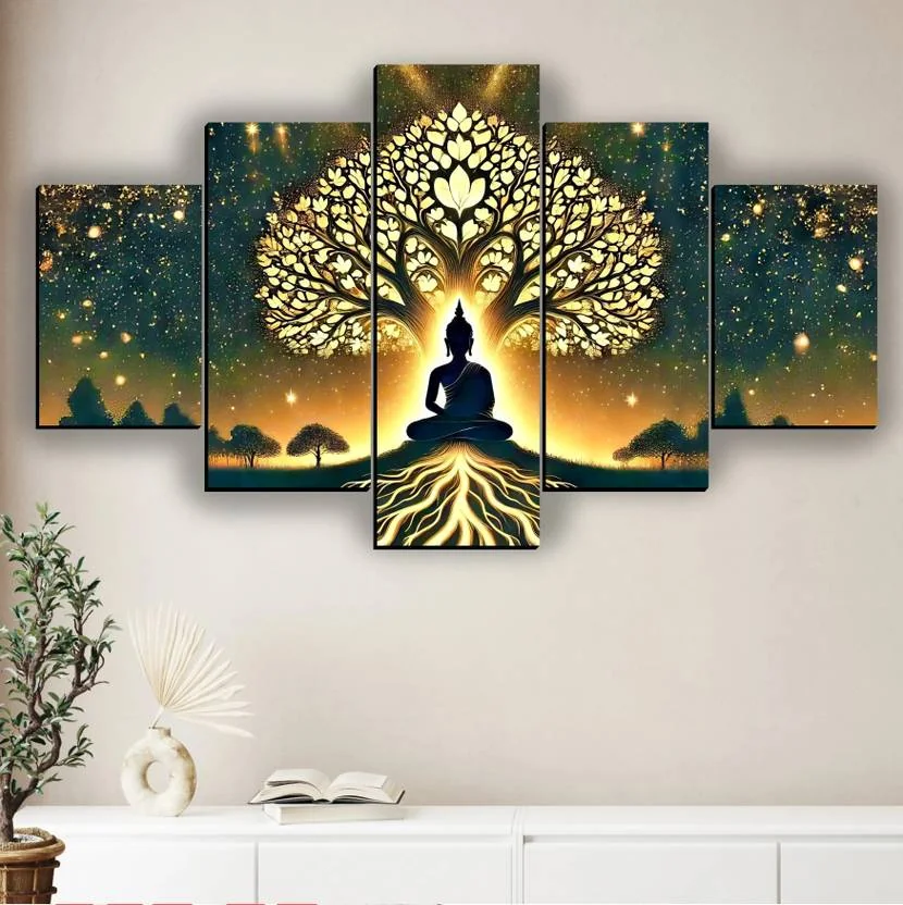 SNDArt Lord Buddha Wall Decor Gift Items Pack of 5  (18 inch X 30 inch, Multicolor) - Best Price ₹207 at Flipkart