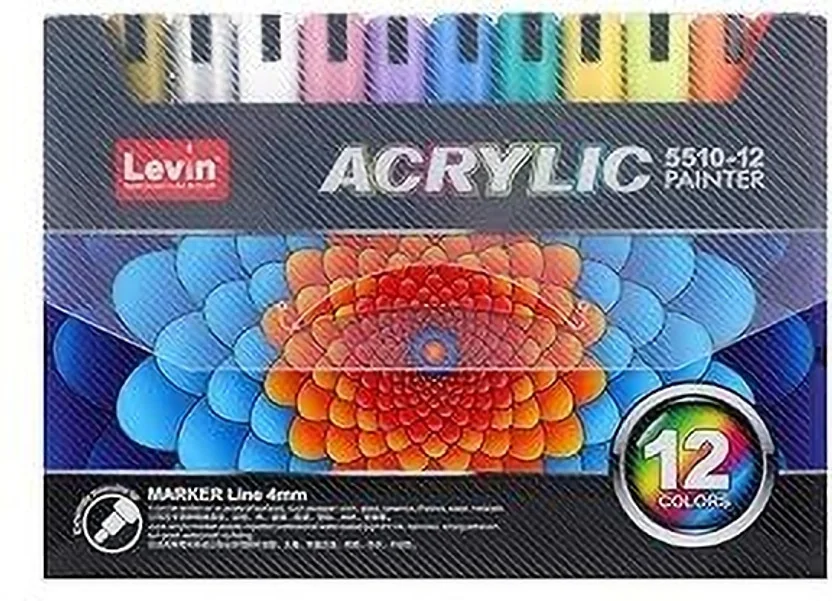 Levin Acrylic marker Posca Paint Marker Set Of 12 Color...