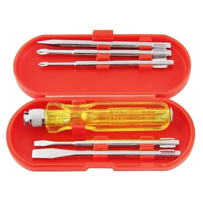 Spartan BS-01 5-Pieces Screwdriver Kit/Screwdriver Set For Home Use/For Multipurpose Application (S-6, Yellow) - Best Price ₹153 at Amazon