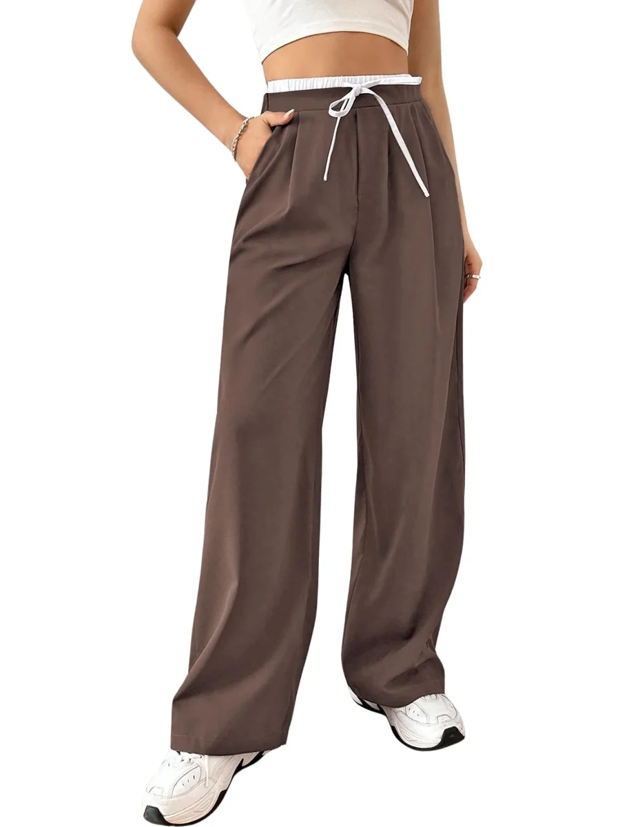 Trousers for Woman | Womens High Rise High Waist Flared Korean Style |Joggers for Woman's| Track Pants for Womans Elegant for College & Events (Available in Plus Size)
