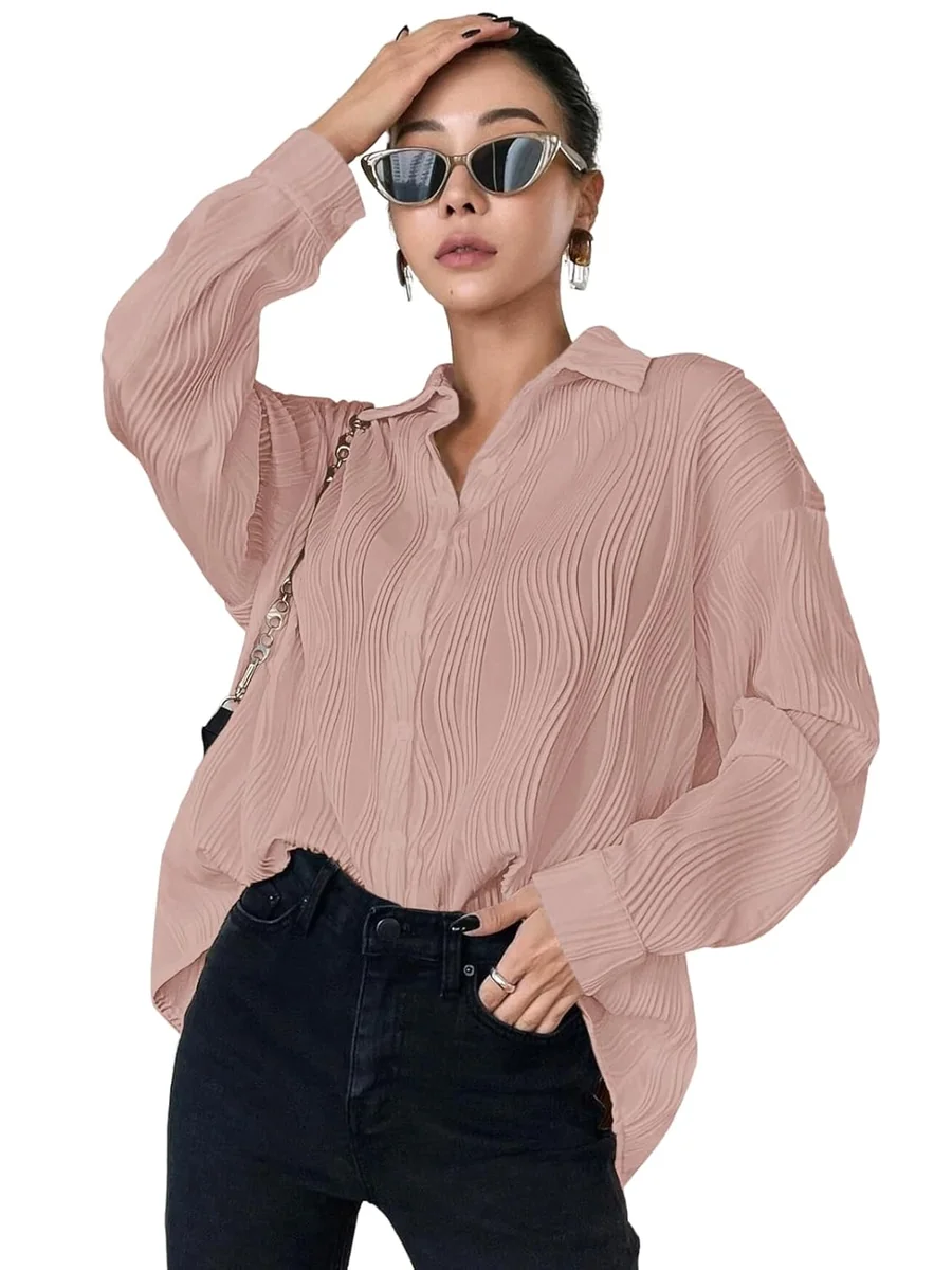 Leriya Fashion Oversized Shirt for Women | Shirt for Women Stylish Western | Long Shirt for Women - Best Price ₹479 at Amazon