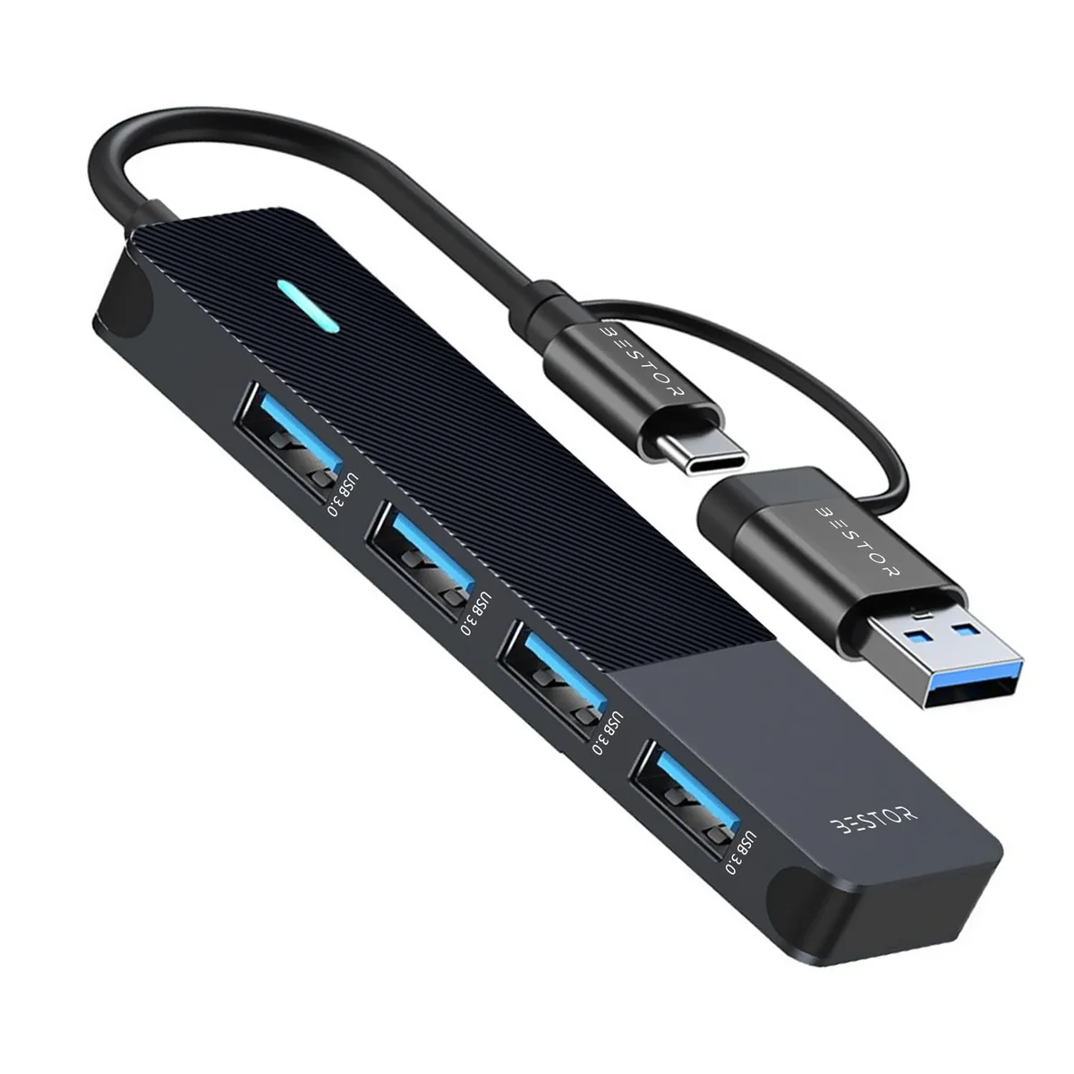 Bestor Type C 4 in 1 High Speed 3.0 Multi Port for Laptop 5 Gbps Transfer Speed Extender Multiple Connector for MacBook Air/Pro M1/M2, Dell, and Samsung Galaxy