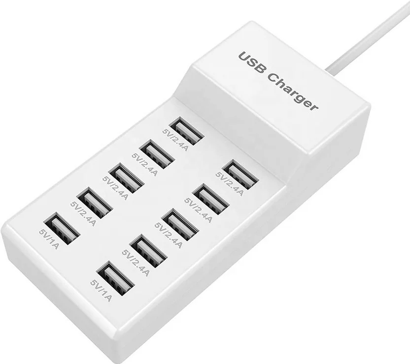 coolcold 10-Port Smart USB Ports for Multiple Devices U...