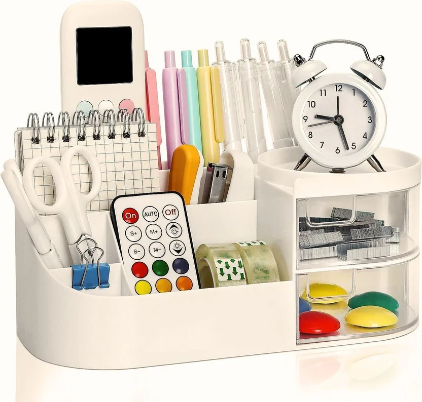 RABBONIX 8 Compartments Plastic Multipurpose Desk Organ...