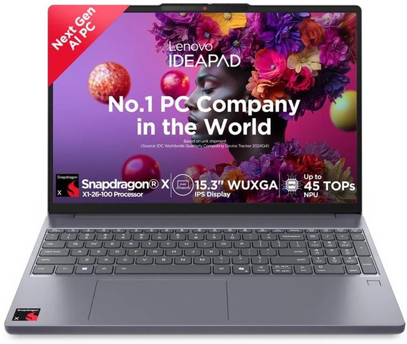 Lenovo IdeaPad Slim 3 Snapdragon X - (16 GB/512 GB SSD/Windows 11 Home) 15Q8X10 Thin and Light Laptop