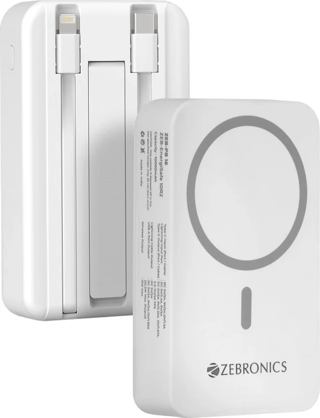 ZEBRONICS 10000 mAh 22.5 W Wireless With MagSafe Nano P...
