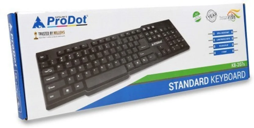 PRODOT KB-207s PS2 PS2 Standard Desktop Keyboard Compat...