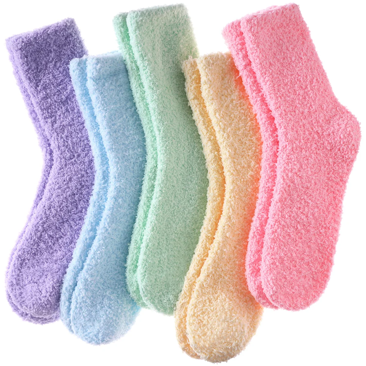 3 Pairs Womens Fuzzy Socks Cozy Fluffy Winter Warm Slipper Socks Microfiber Soft Home Sleeping Socks