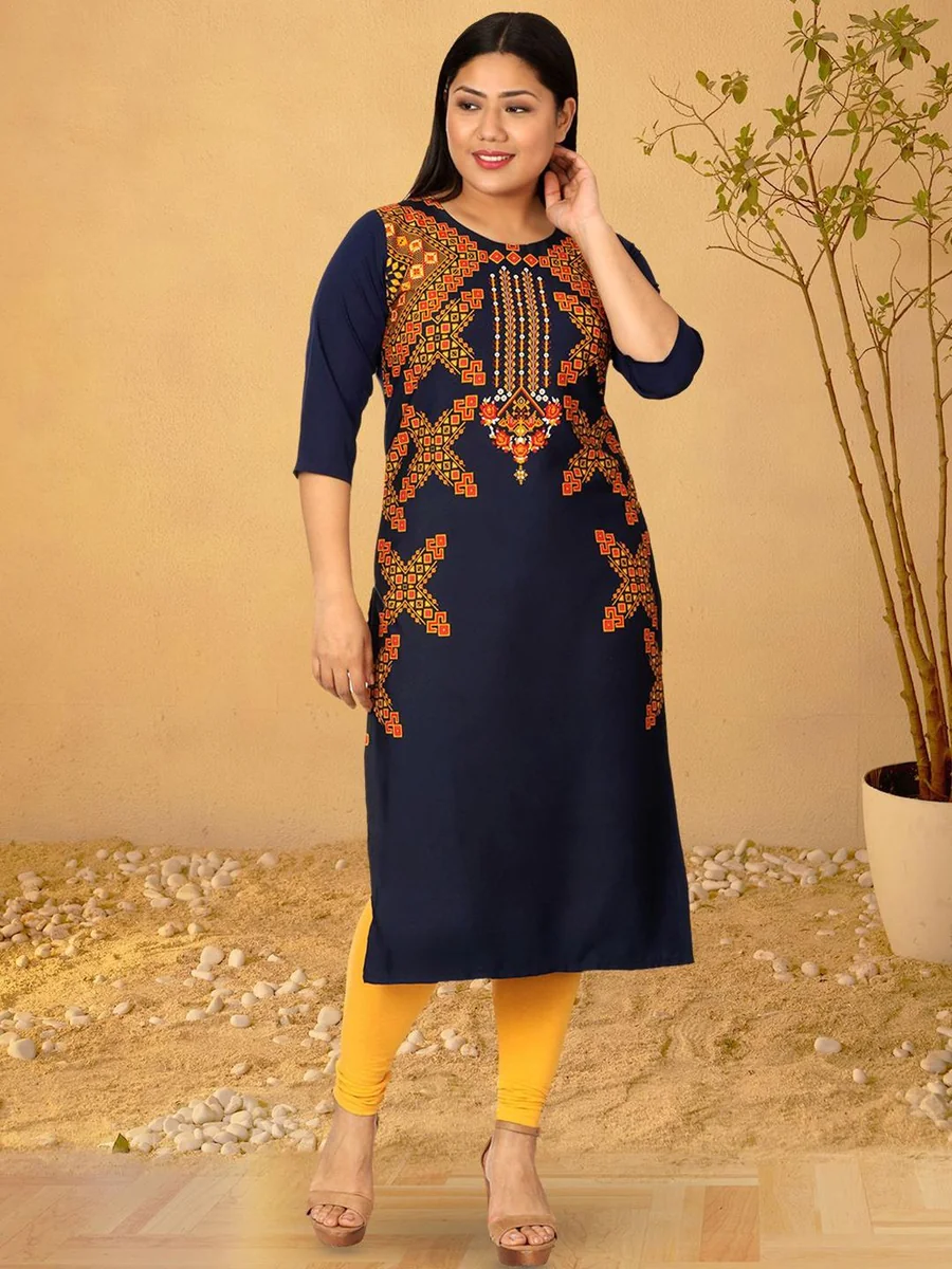 Women Ethnic Motifs Printed Festive Straight Kurta