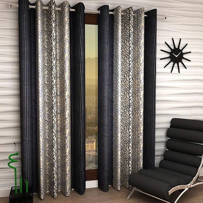 K 2 6 Creations -1 Piece Polyester Bedroom Living Room WindTree Design Curtain for Window (4 x 5 Feet Coffee) - Best Price ₹99 at Amazon
