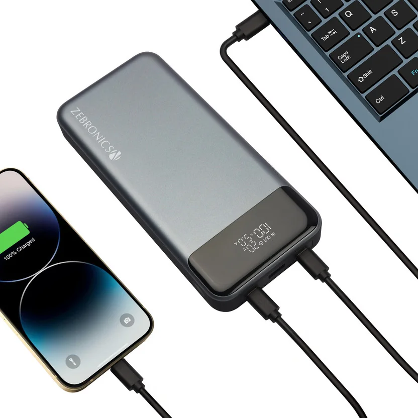 ZEBRONICS 27000 mAh 100 W Slim Power Bank