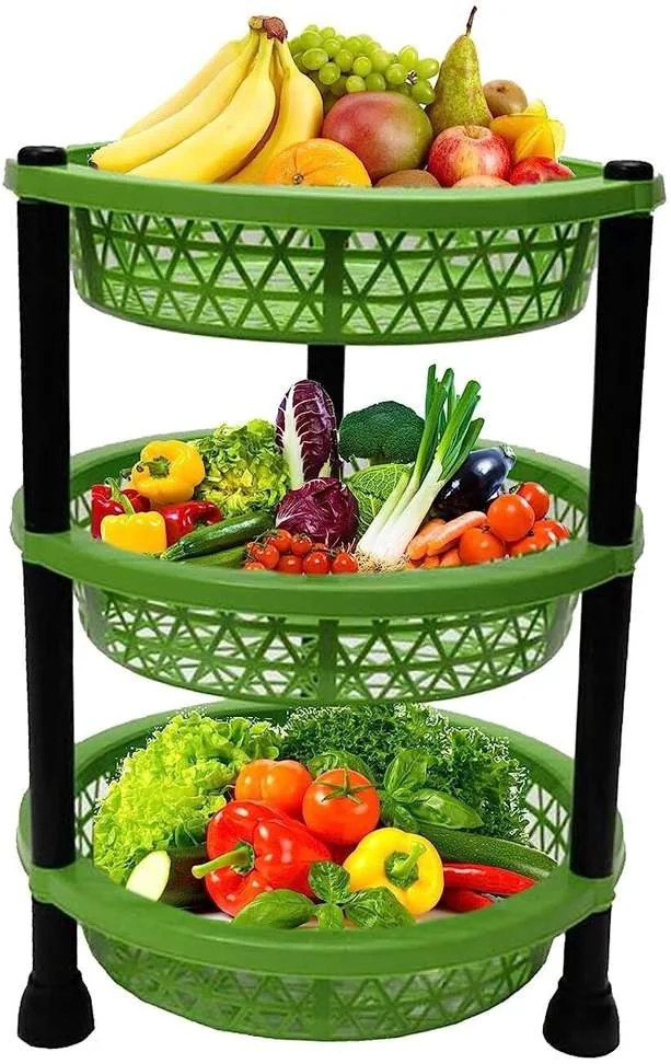 UNITYSALES 3 Layer Trolley Onion Potato Stand for Kitchen Fruit Vegetable Storage Trolley Plastic Kitchen Trolley - Best Price ₹198 at Shopsy