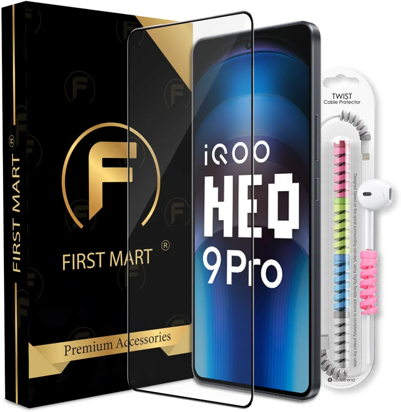 FIRST MART Edge To Edge Tempered Glass for iQOO 12 5G, ...