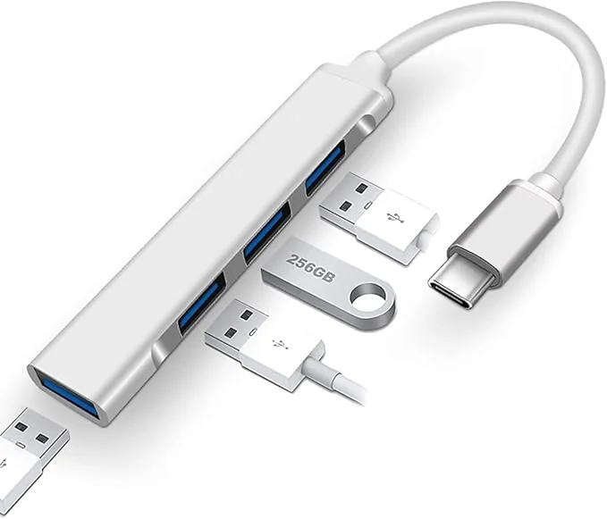 Sounce 4 in 1 Portable USB C Hub (Type-C to 4 USB-A Ports) with Aluminum Shell, USB Port Hub 3.0 Compatible for PC, Tablet, and Smartphone - White - Best Price ₹199 at Amazon