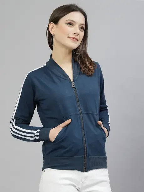UZARUS Women Full Sleeve Striped Sweatshirt - Best Price ₹428 at Flipkart