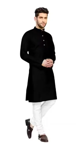 FASHION FRENZYY MENS LONG kurta (PACK OF 1. BLACK) - Best Price ₹187 at Meesho