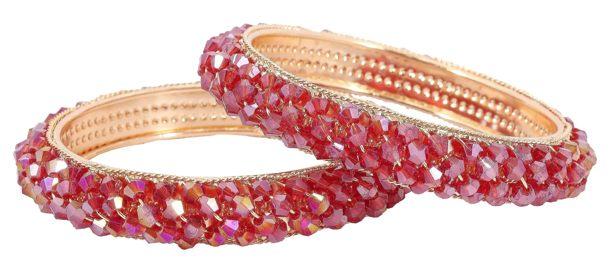 Alloy Metal Stylish Fancy Pearls Bangles Bracelet Set For Women & Girls | Trending Metal Bangles | Women Bangles | Pearls Kada Set For Women | Bangles Set Wedding, Party, Daily- Pack of 2 Bangle