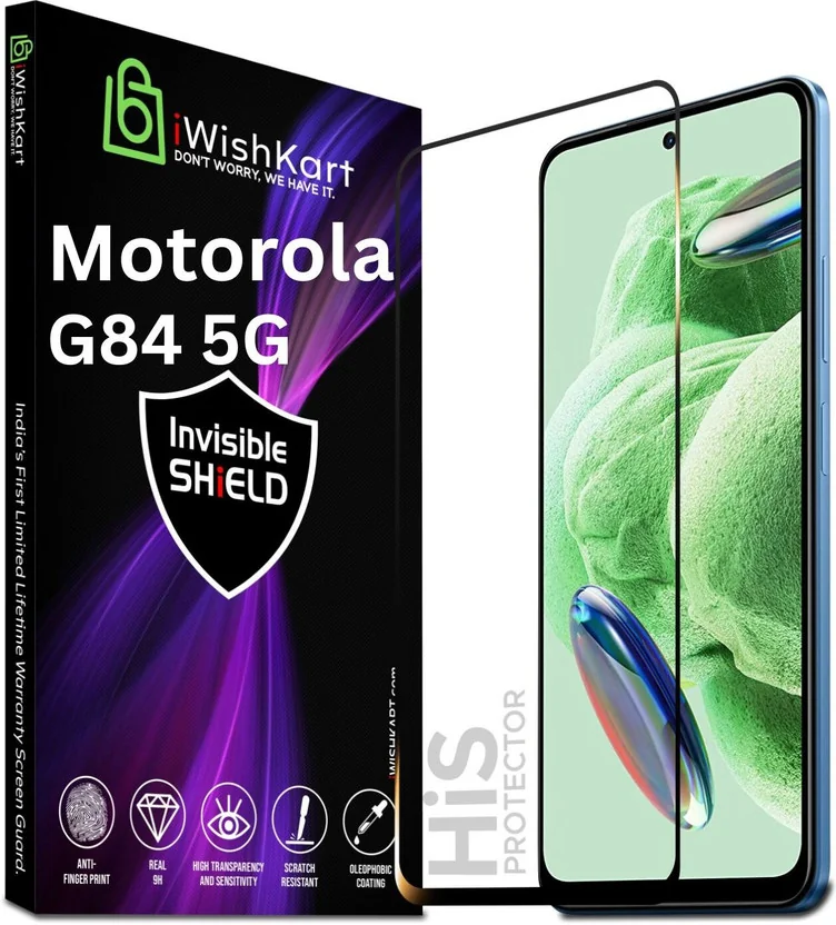 iWishKart Edge To Edge Tempered Glass for MOTOROLA g84 ...
