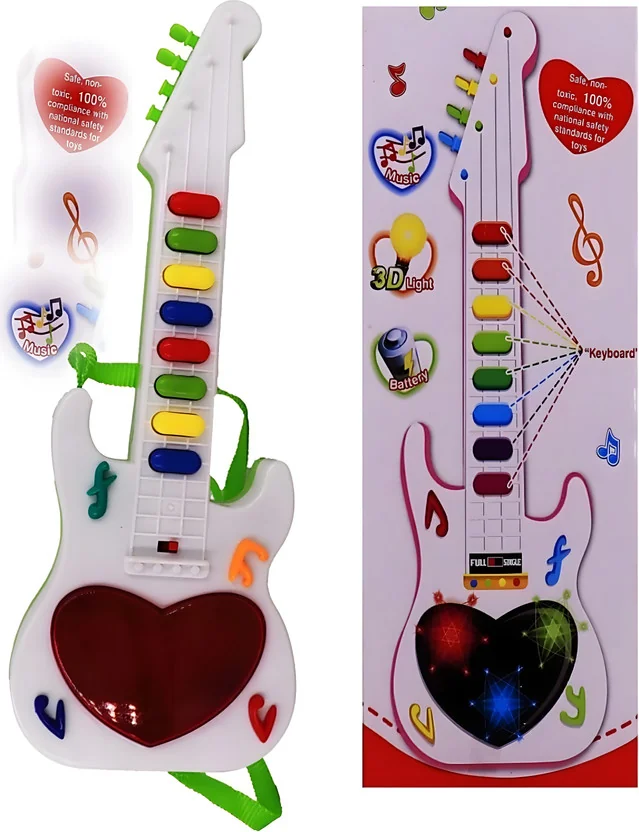 Zenex store Music mini guitar sound 3D light battery op...
