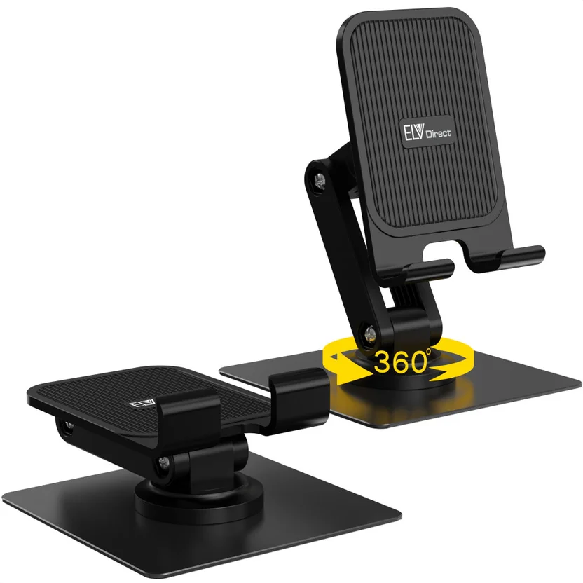 ELV DIRECT Adjustable Phone Stand for Desk 360 Rotating...