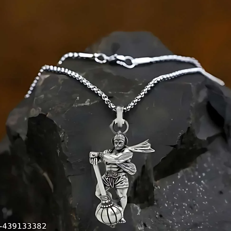 Hanumanji With Gada Silver Pendant Chain Brass - Best Price ₹42 at Shopsy