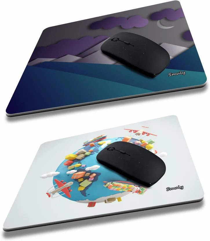 qivee cloud graphic combo (7) Mouse Pad Non-Slip Rubber...