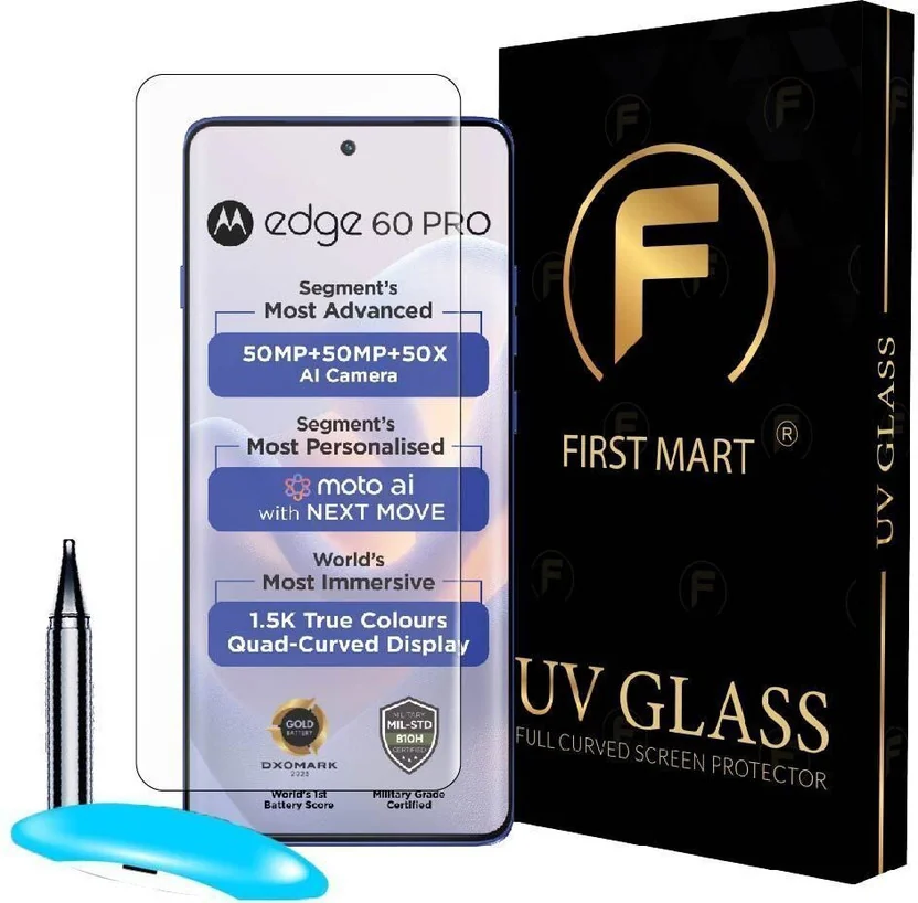 FIRST MART Edge To Edge Tempered Glass for Motorola Edg...