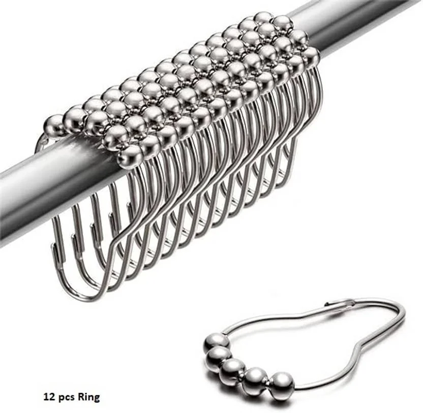 TAPAHPRIYAY Silver Curtain Hooks, Curtain Rings Metal  (Pack of 12)