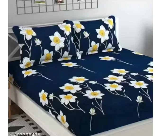 Glace-Cotton Bedsheet For Double Bed With Pillow Cover - Best Price ₹154 at Meesho