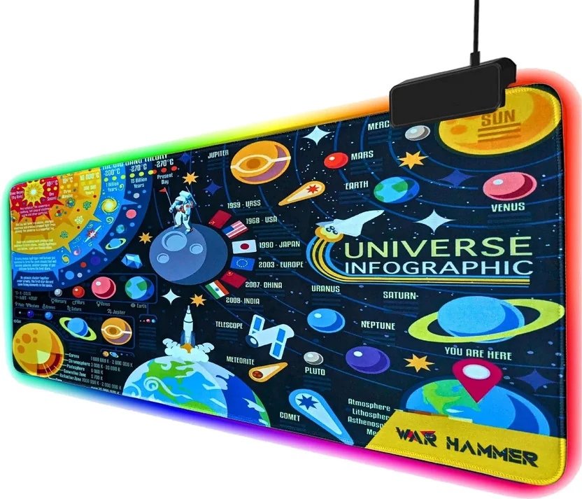 Warhammer GX6050 RGB 14 Light Modes Gaming Mouse Pad | ...