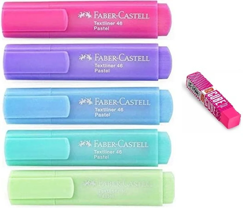 FABER-CASTELL Pastel Highlighter Set Of 5 With Attracti...
