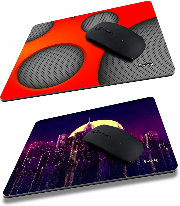 qivee circle 3d art combo (1) Mouse Pad Non-Slip Rubber...