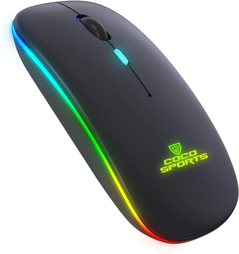 COCONUT WM12 Rechargeable Wireless Mouse with RGB LED B...