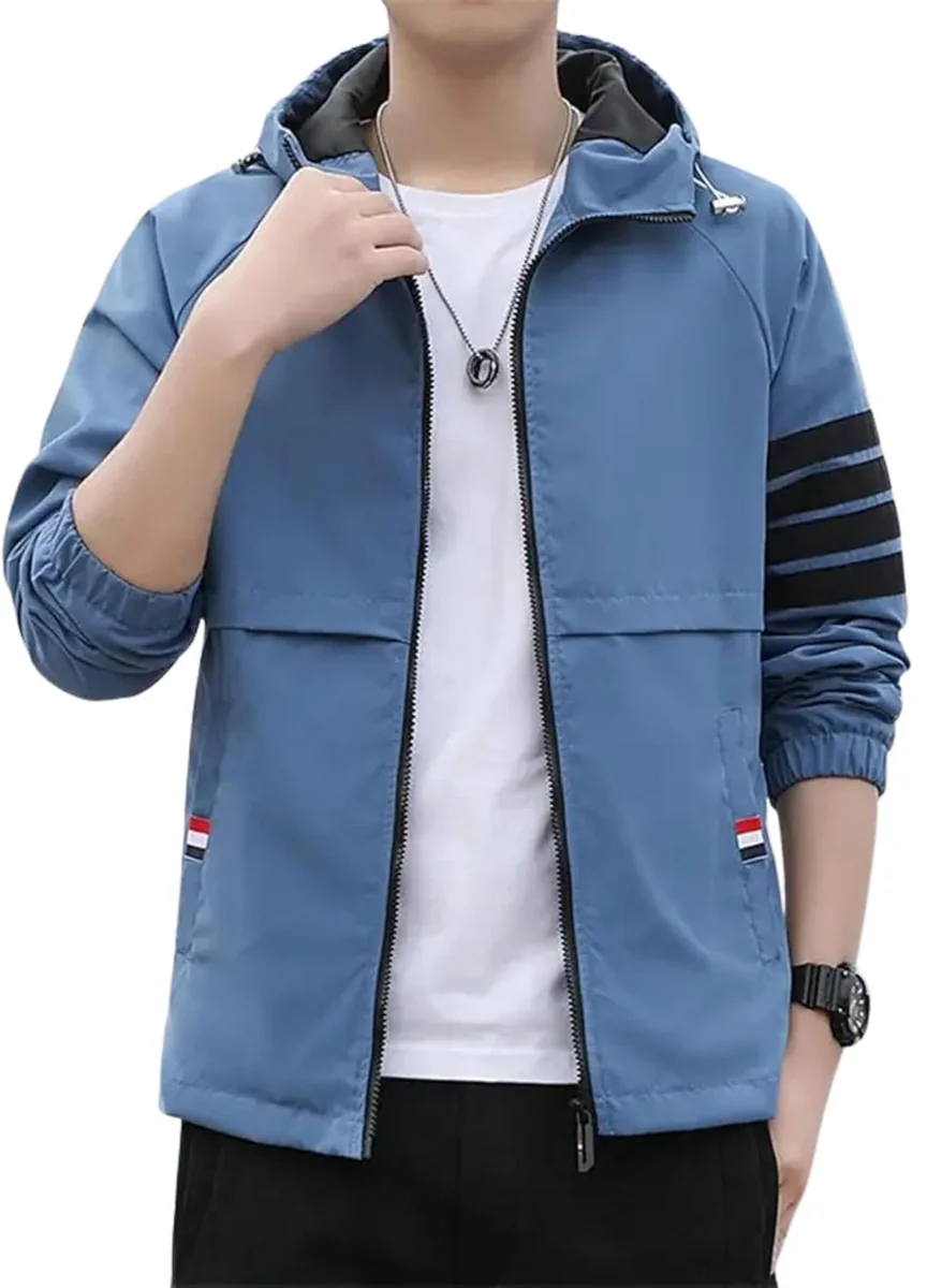 Men’s Jacket with Full Sleeves Front Zipper and Hoodie Design For Casual Wear - Best Price ₹685 at Amazon