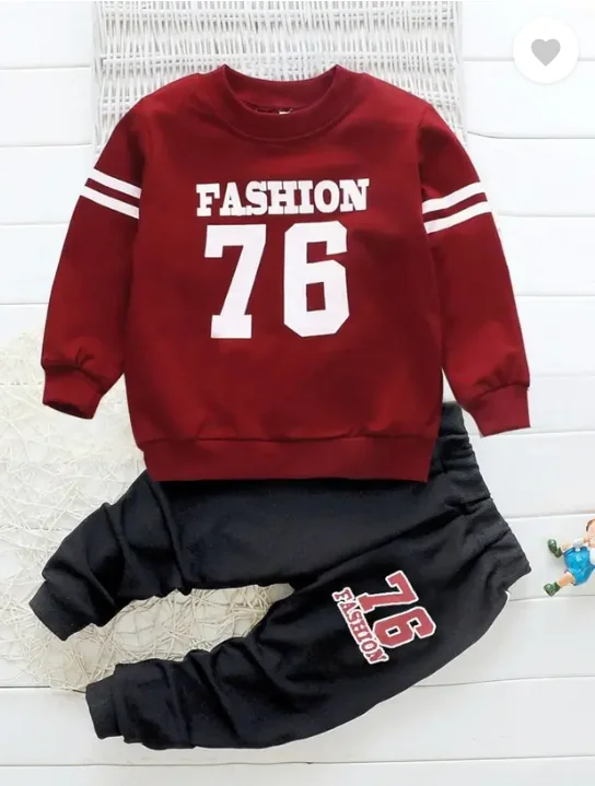KEESOR Boys & Girls Casual Sweatshirt Pant  (MAROON)