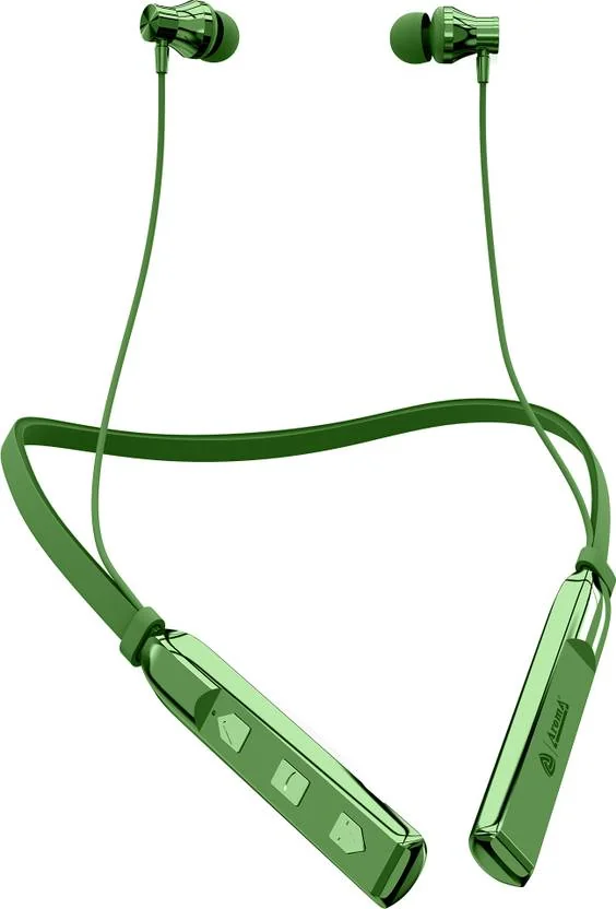 Aroma NB119 Titanium Upto 48Hr Playtime*, Fast Charging, Dual Pairing Neckband Bluetooth  (Olive Green, In the Ear) - Best Price ₹499 at Flipkart