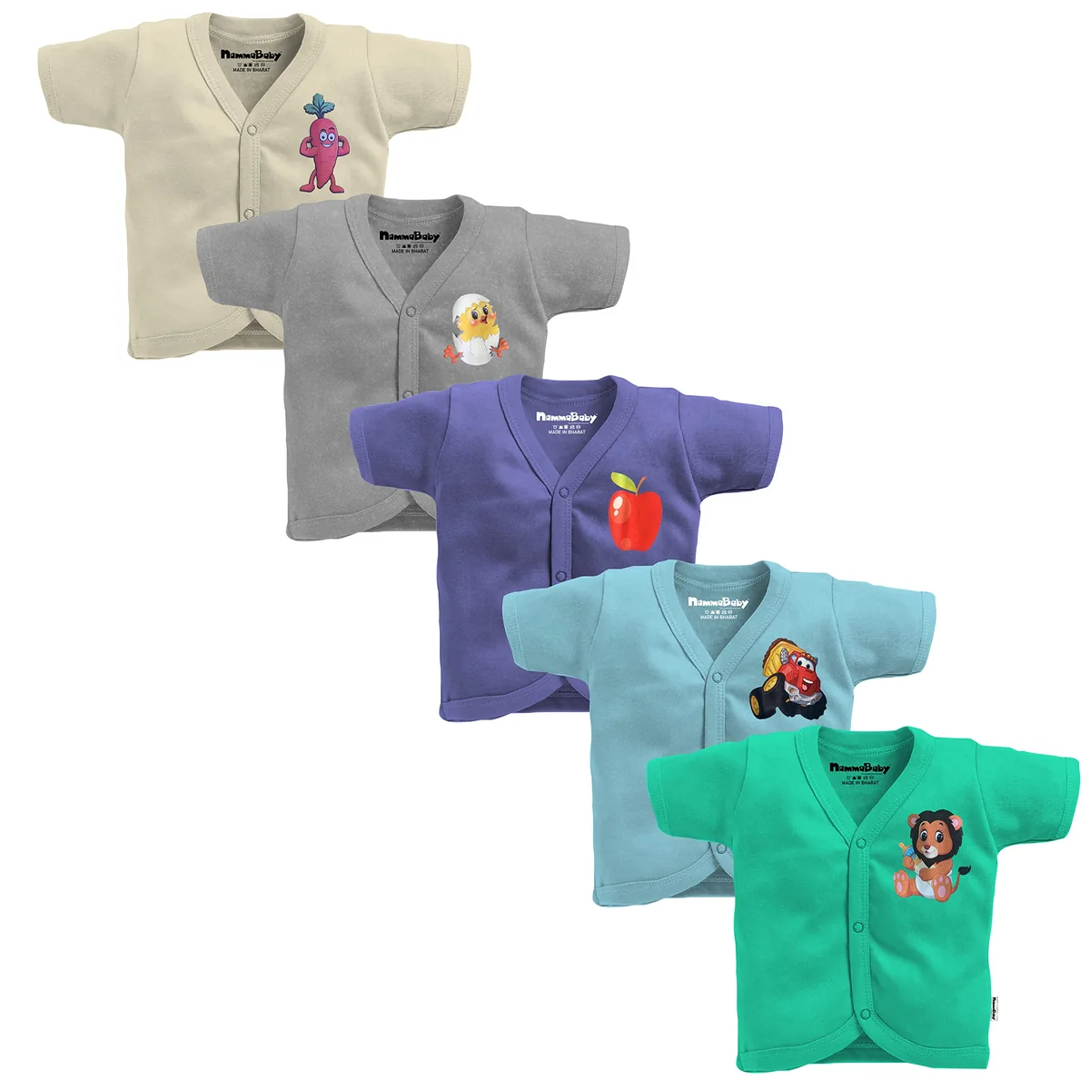 Baby Boy's & Baby Girl's Printed T-Shirt/Jhabla/Nightsuits with Assorted Prints- Multi-Pack