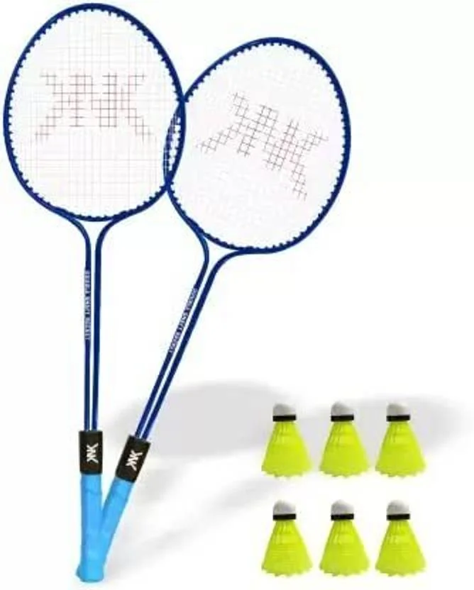 KNK Double Shaft Single Colour Set Of 2 Racket With 6 Piece Plastic Shuttle Badminton Kit - Best Price ₹373 at Flipkart