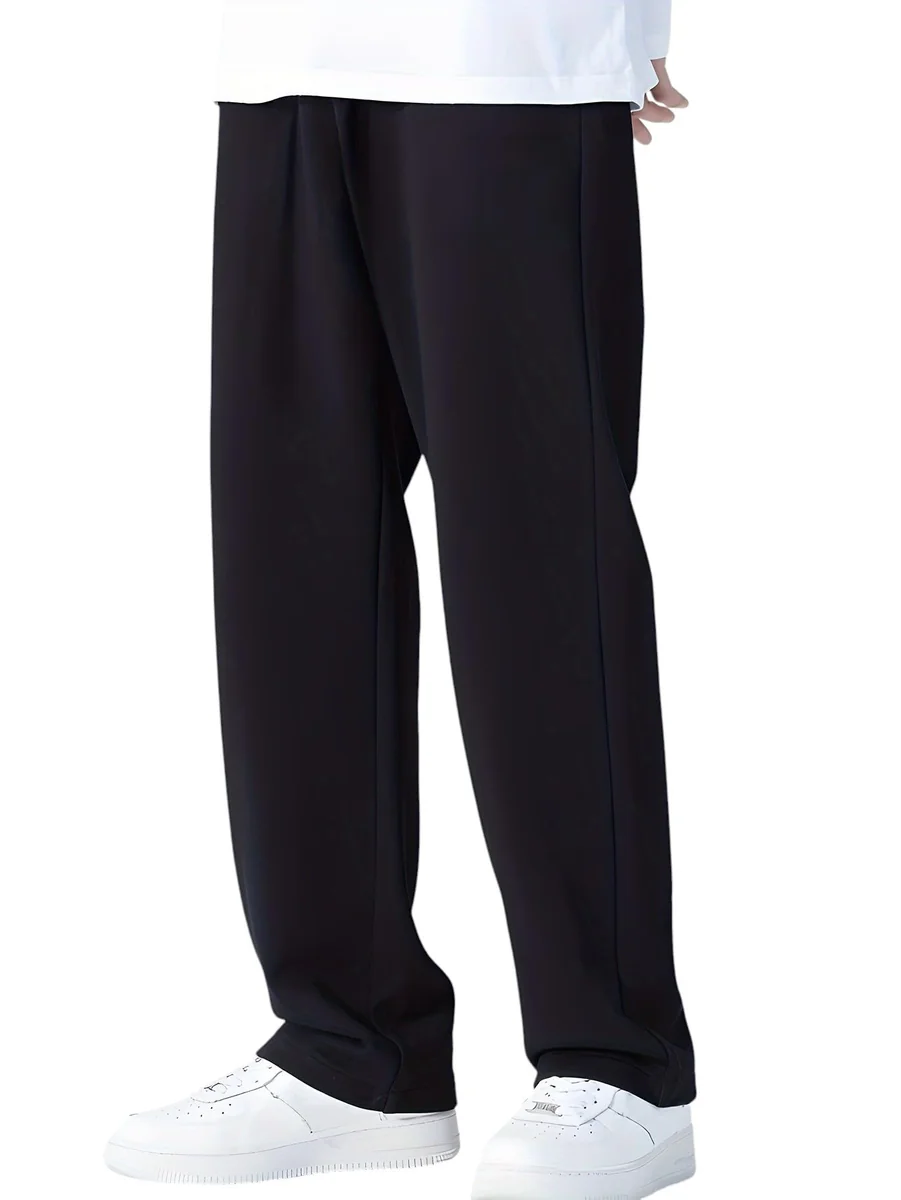 Straight Wide fit Long Length Trouser Style Drawstring Trackpant for Men/Trending Sporty Style, Relaxed Casual Pants for Men