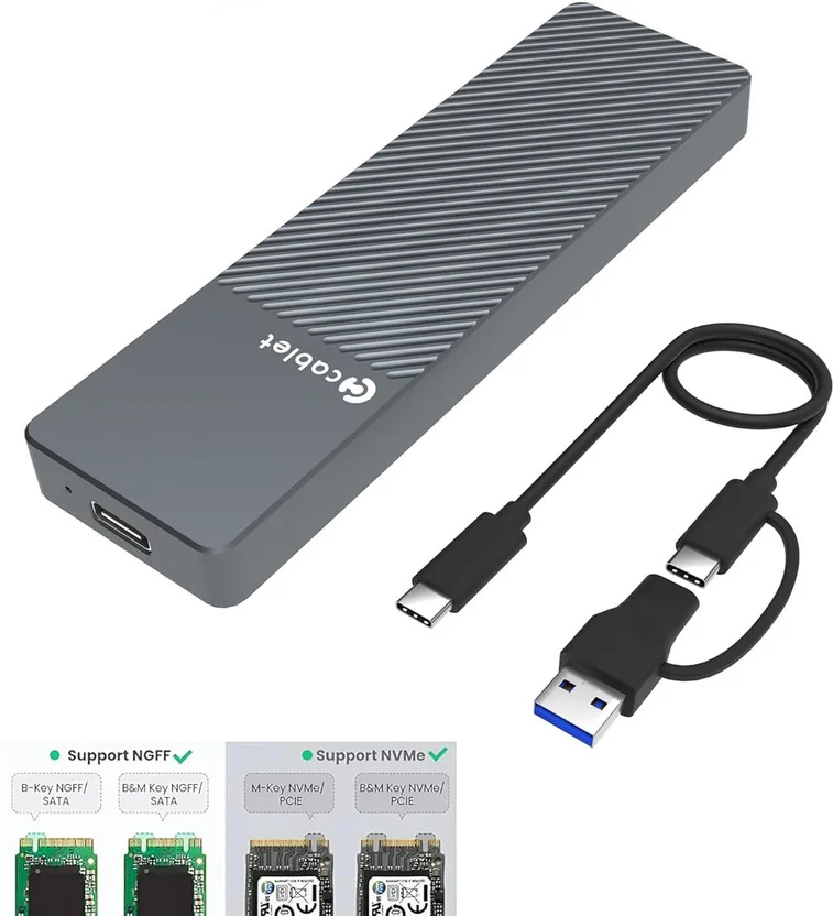 Cablet M.2 NVMe/NGFF SSD Enclosure USB 3.1 Gen2 10Gbps ...