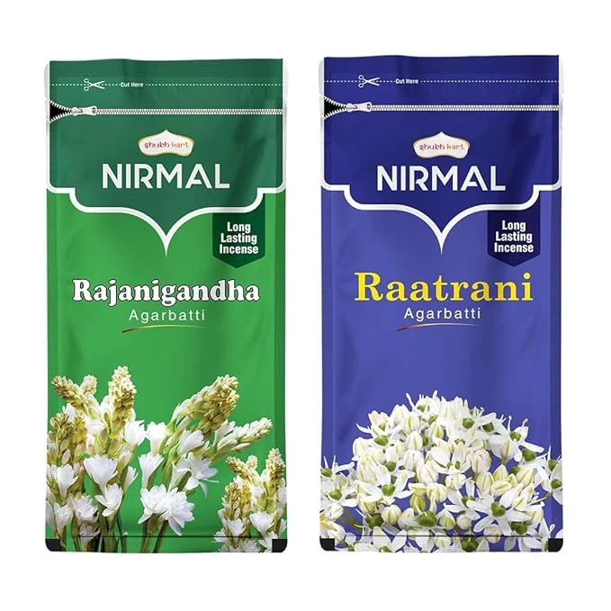 Shubhkart Nirmal Raatrani & Rajanigandha Agarbatti Zipper for Puja & Meditation & Positivity, Reduce Stress - 22.86 cm Long Incense Sticks | Floral Fragrance Charcoal Free (Combo of 2) - Best Price ₹116 at Amazon