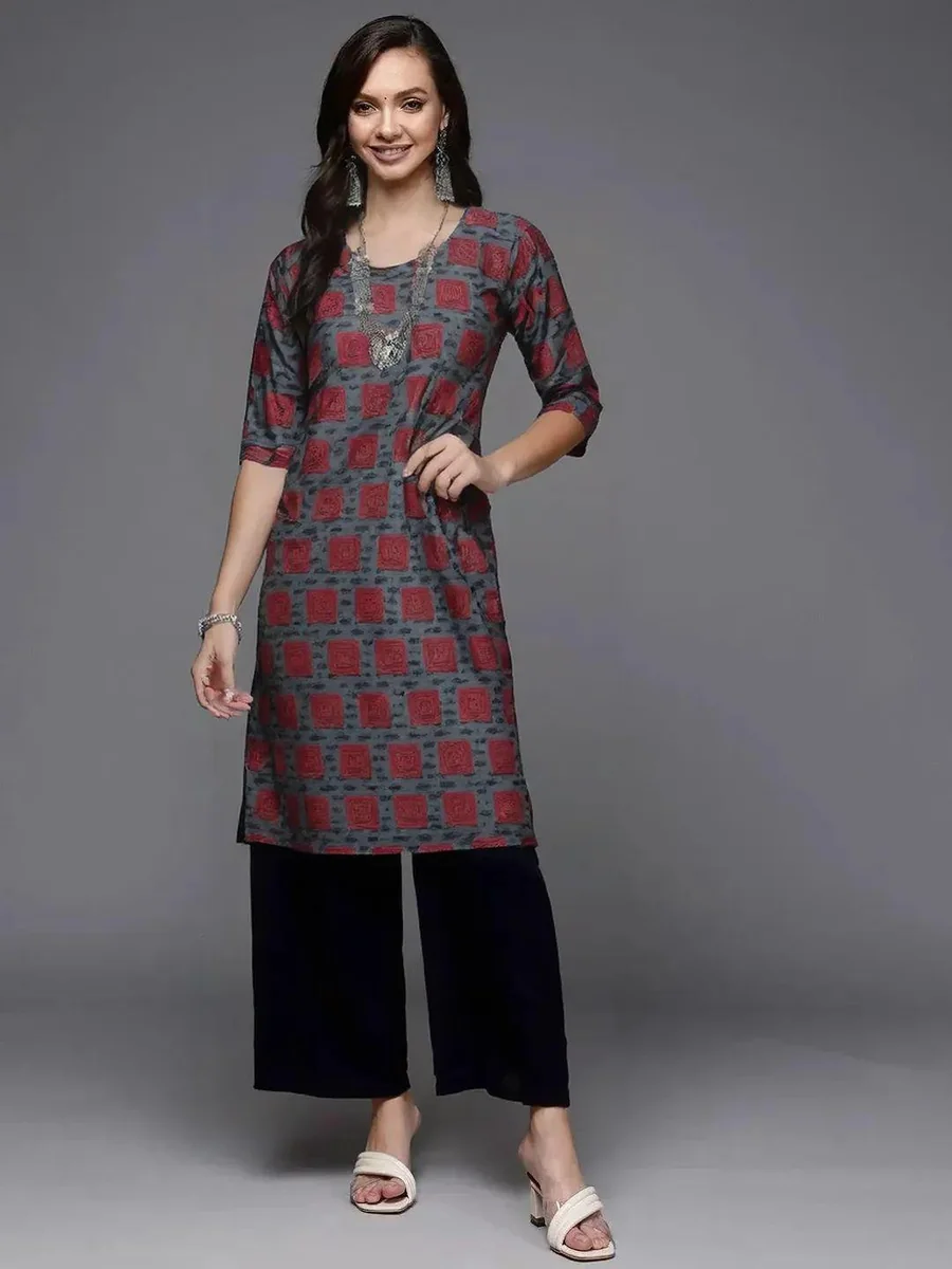 Women Geometric Printed Daily Straight Kurta