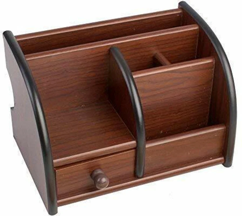 Vibgyor Products 4 Compartments Wood Stationery