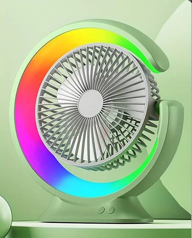 BAZKU Rechargeable 2400mAh Colorful desktop small fan,p...