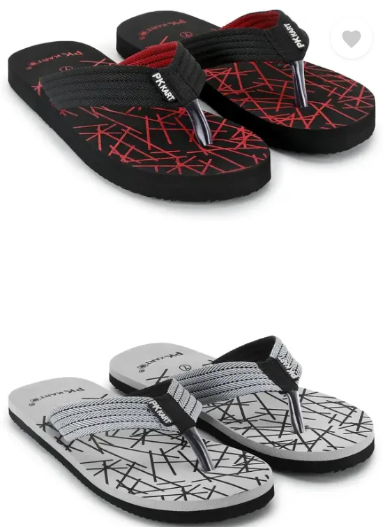PKKART Men Flip Flops  (Black, Grey , 10) - Best Price ₹233 at Flipkart