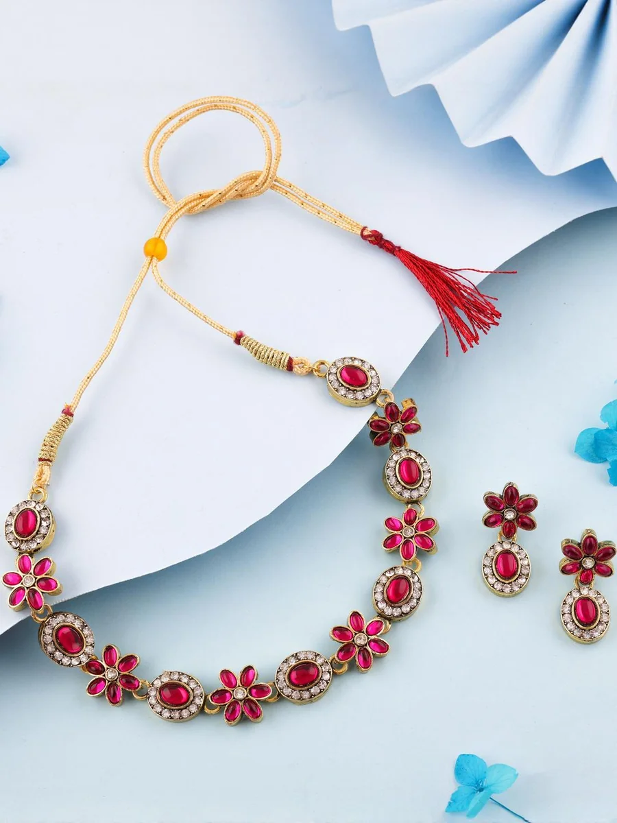 Gold-Plated Earring & Necklace Set